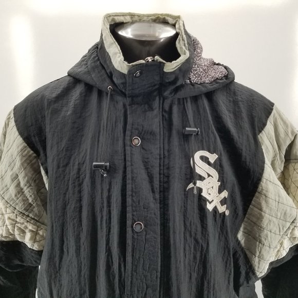 VINTAGE STARTER CHICAGO WHITE SOX PULLOVER  JACKET WITH HOOD SIZE L - Picture 4 of 10